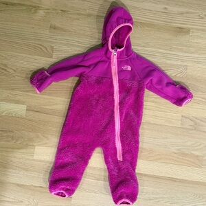 FREE SHIPPING The North Face Fuchsia Kids One Piece Fleece Foot and Hand Cuffs